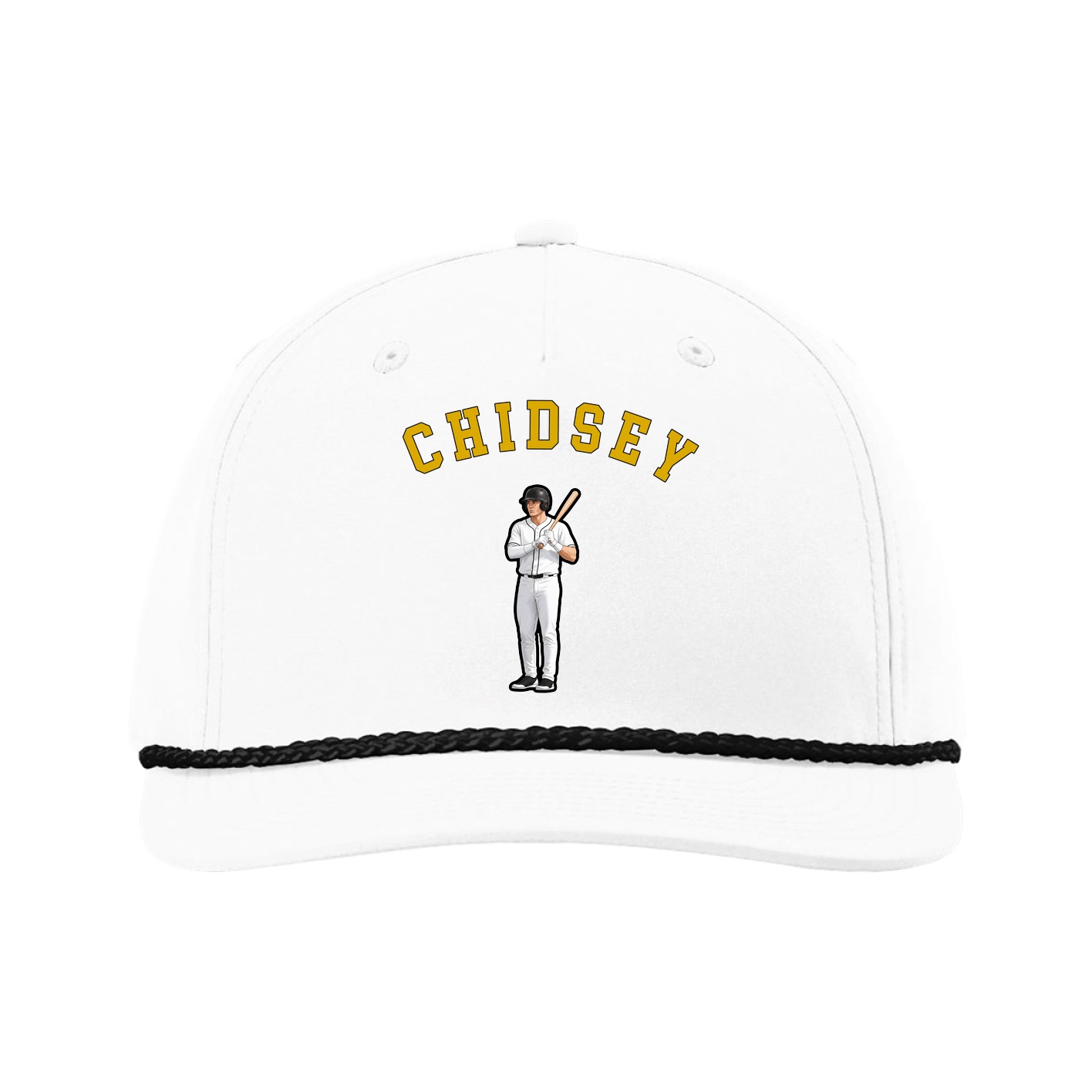 Five-Panel Classic Rope Cap — Shirsey Arch in White
