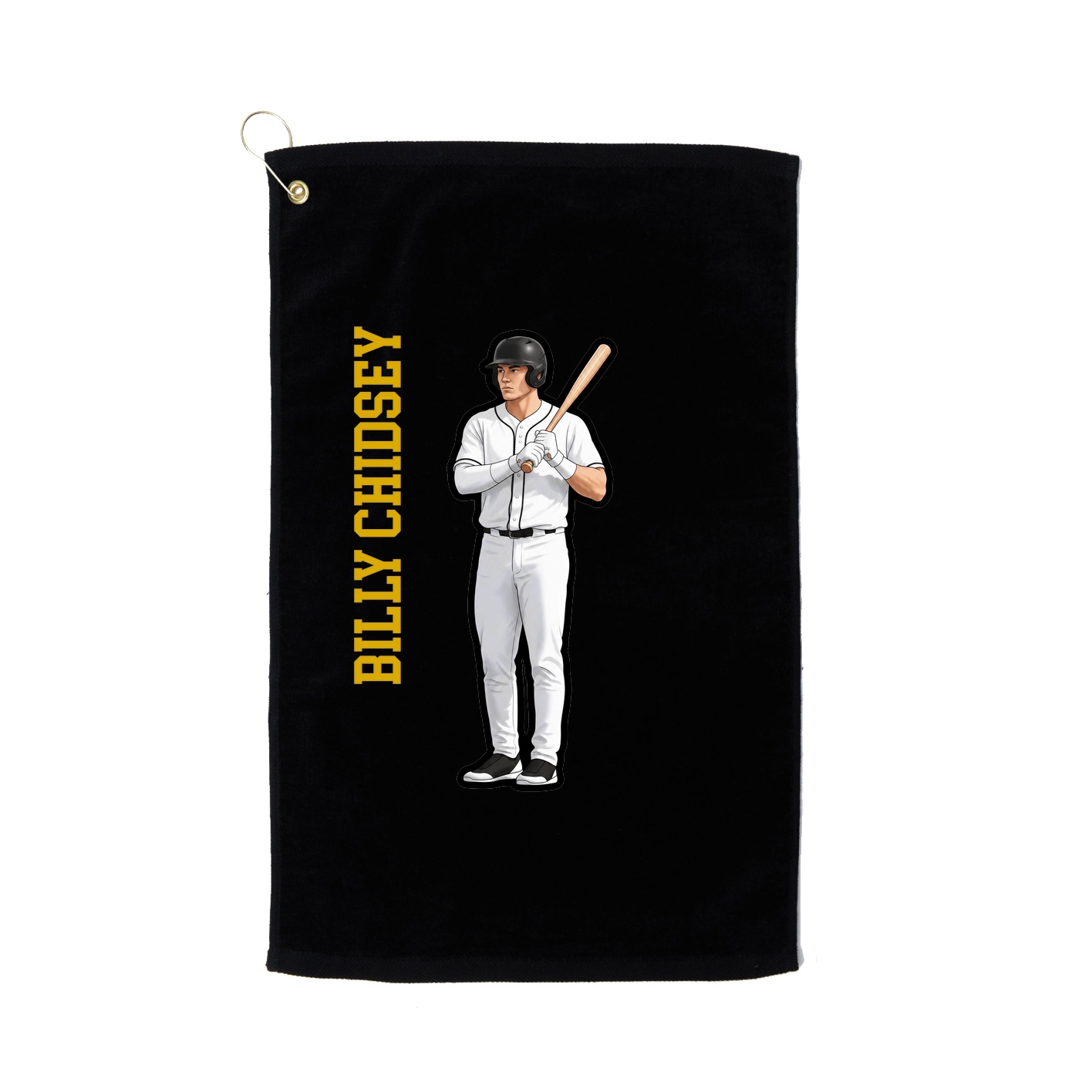 Golf Towel — Name Vertical in Black