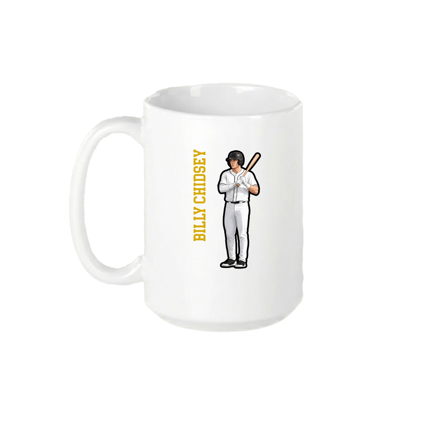 15oz Coffee Mug — Name Vertical in White
