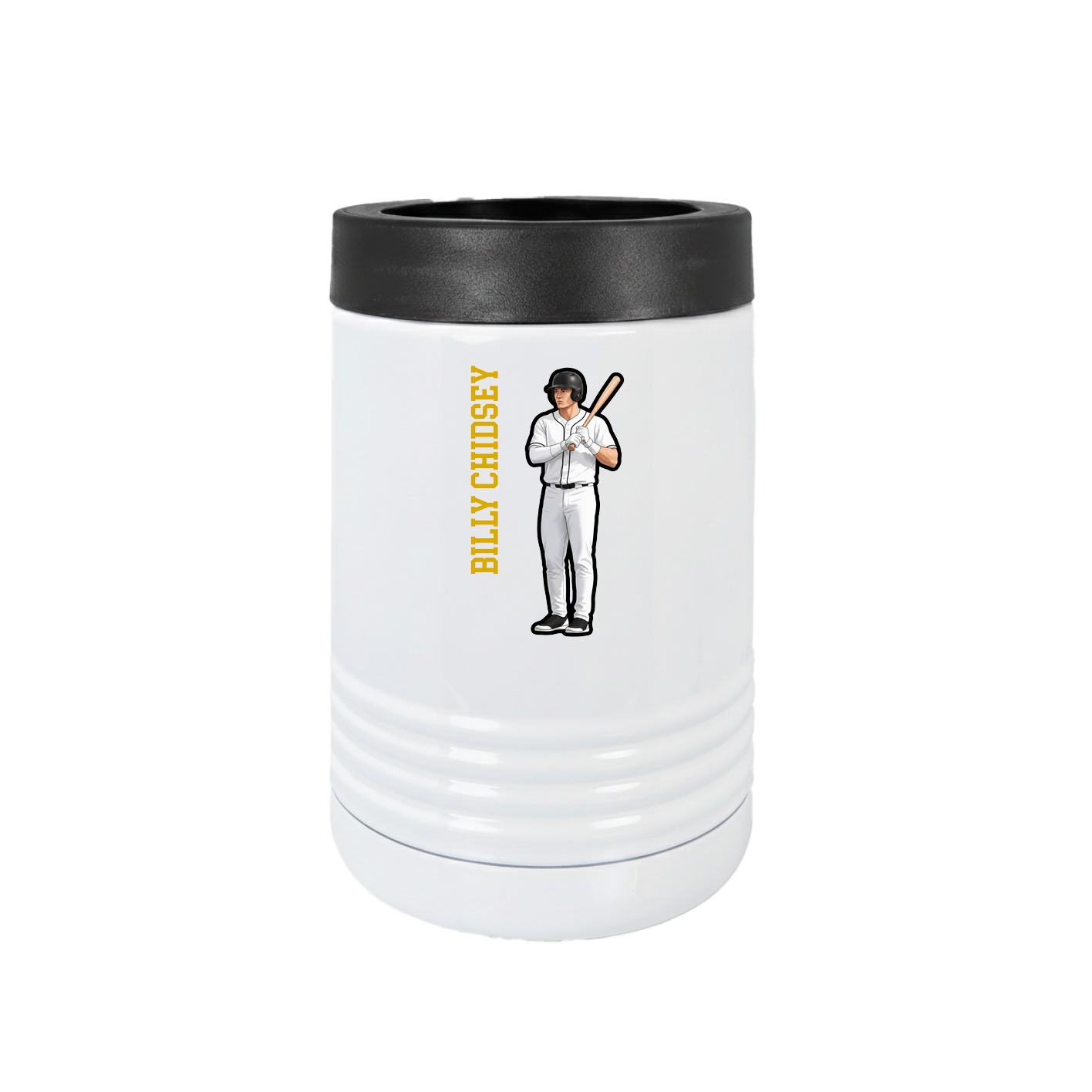Beverage Holder — Name Vertical in White