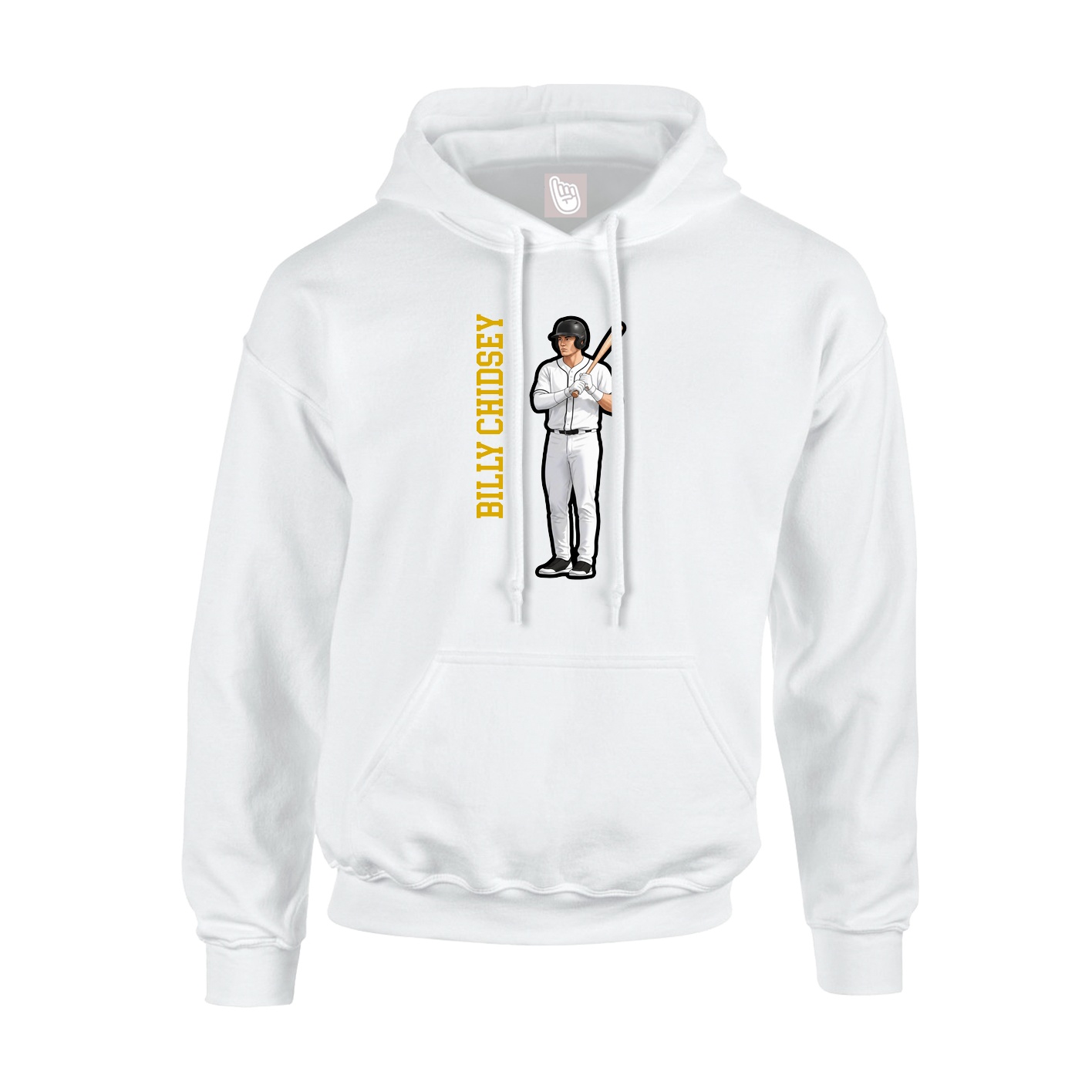 Youth Hoodie — Name Vertical in White