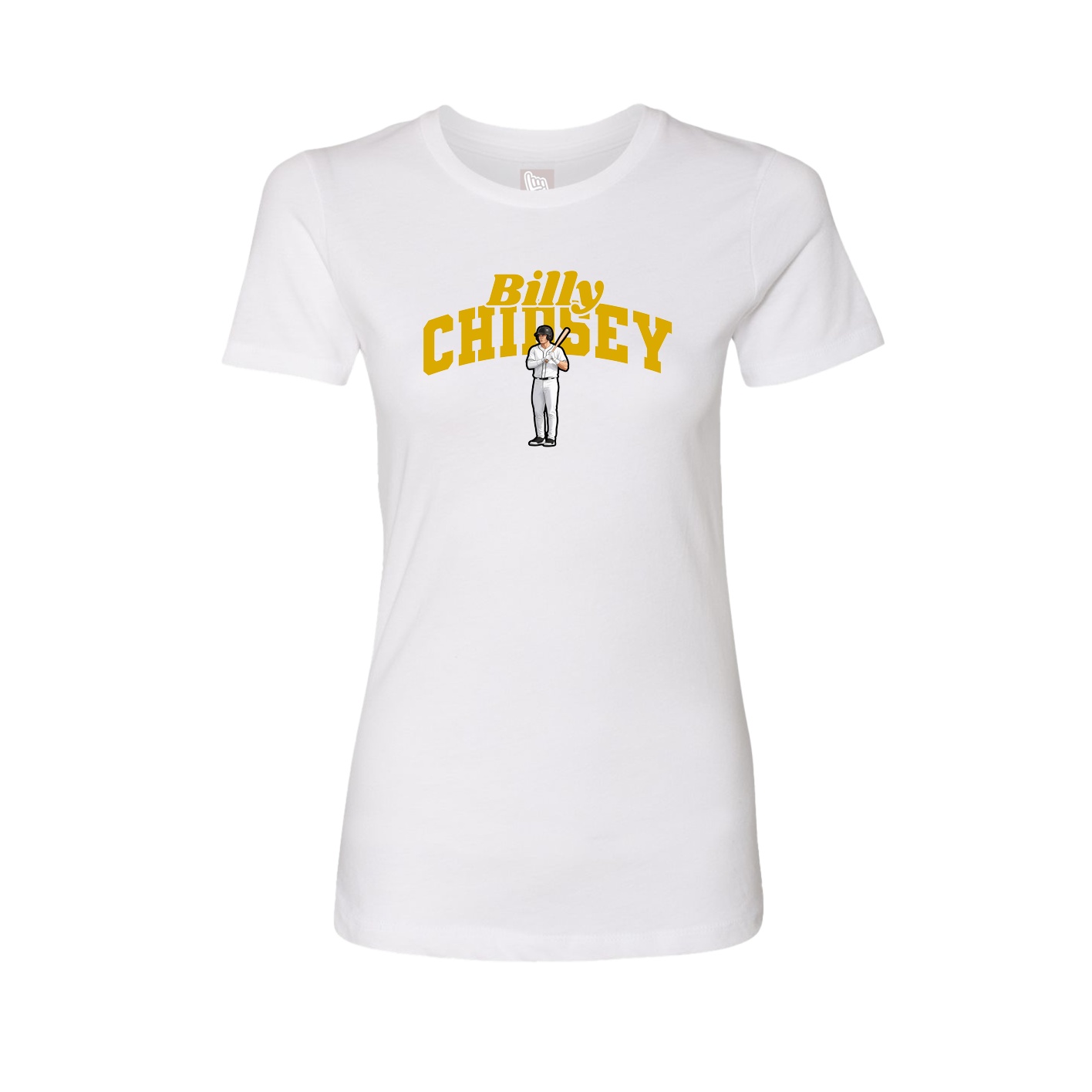Fitted Women's Tee — Signature Arch in White