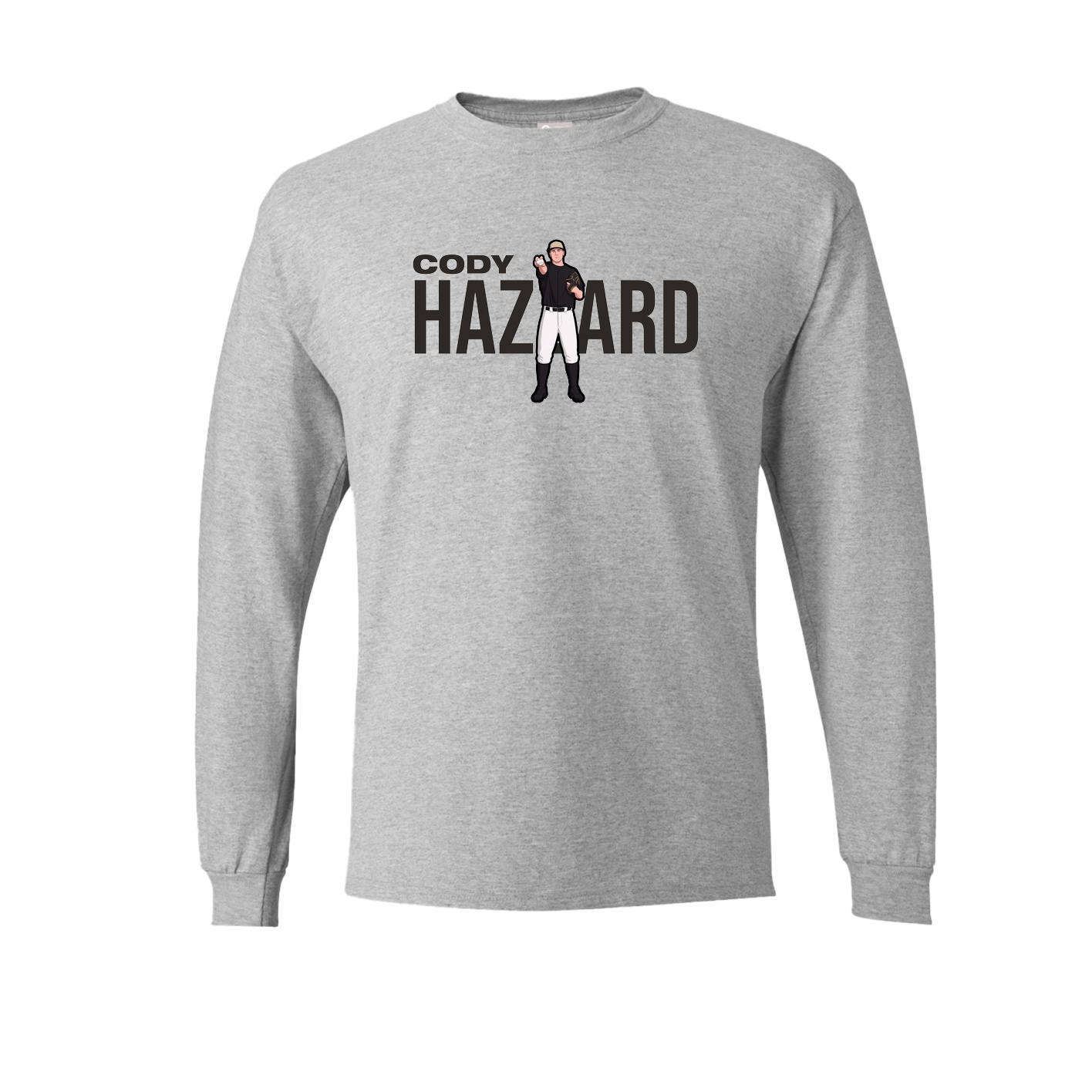 Long Sleeve Tee — Player Name in Grey