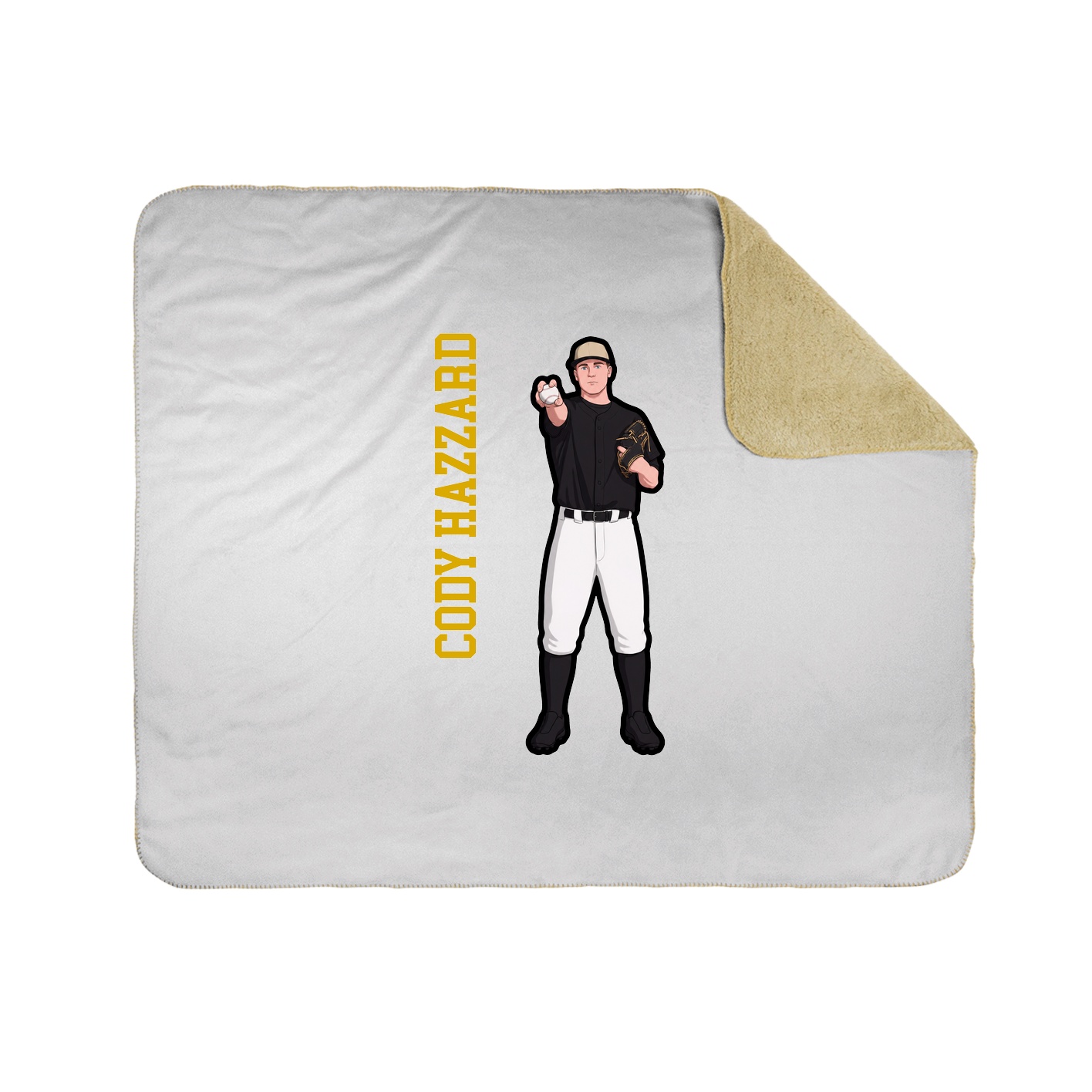 Throw Blanket — Name Vertical in White