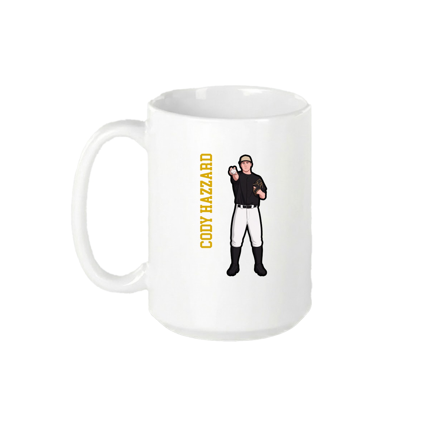 15oz Coffee Mug — Name Vertical in White