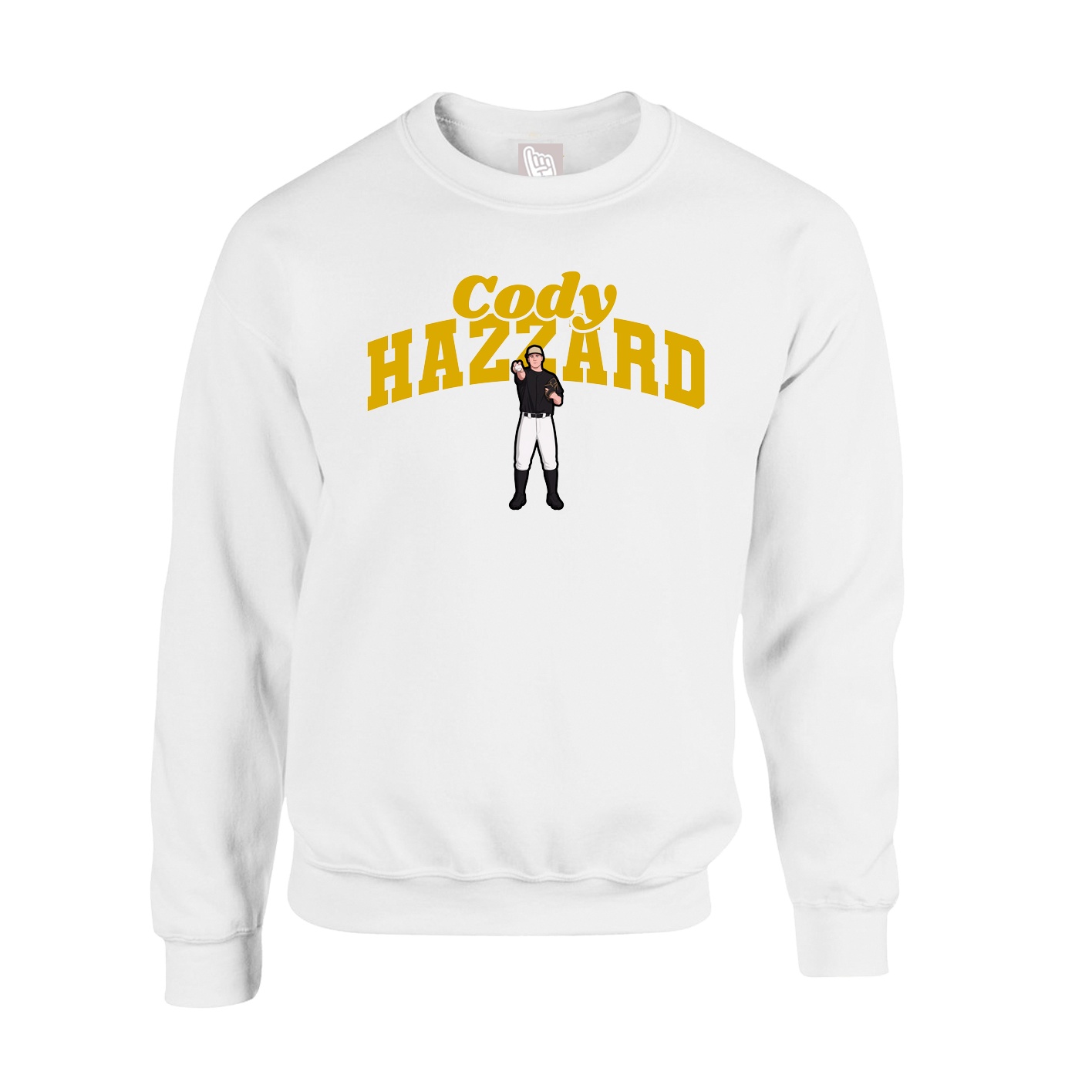 Fleece Crew — Signature Arch in White