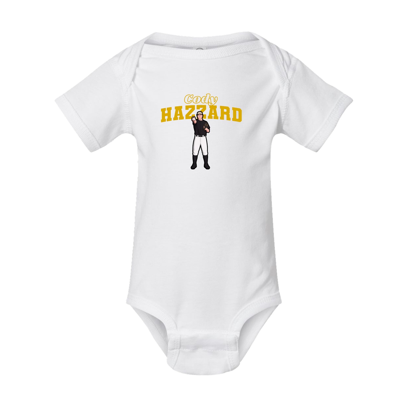 Baby Onesie — Name Arch in White