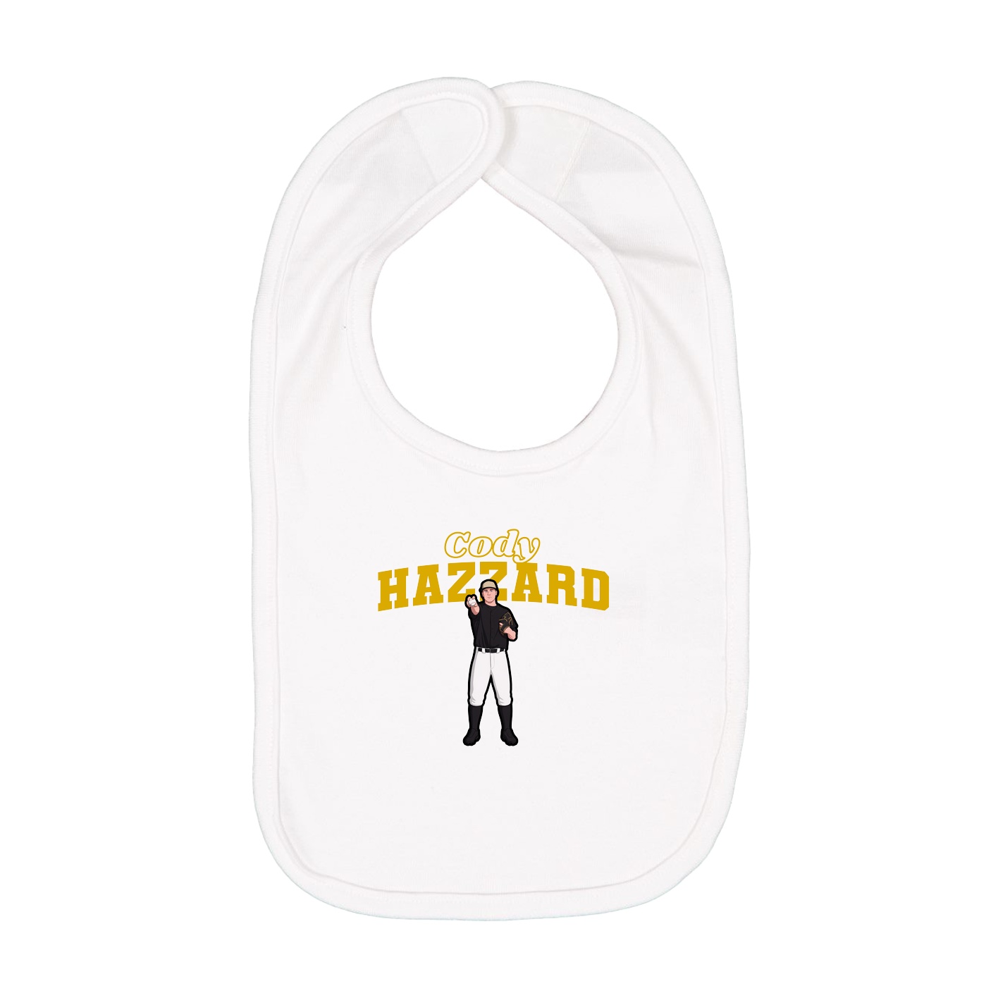 Infant Bib — Name Arch in White