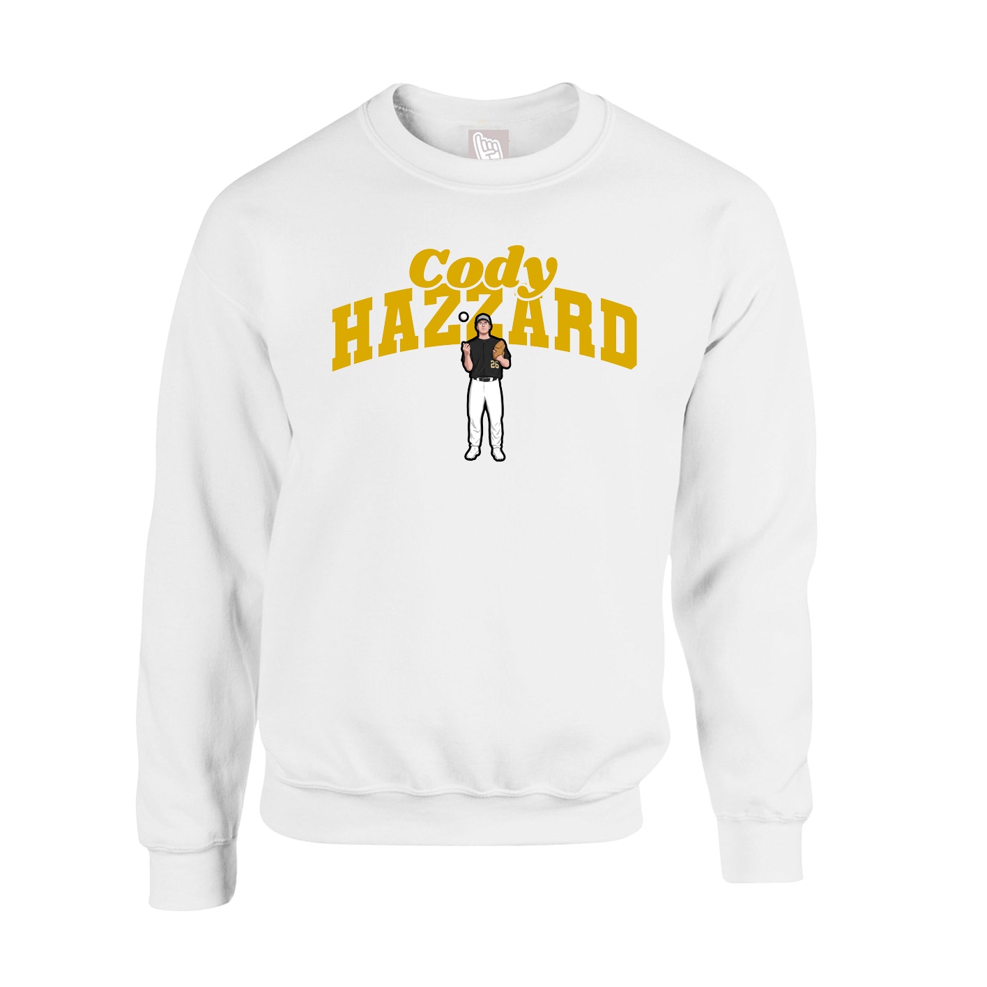 Fleece Crew — Signature Arch in White