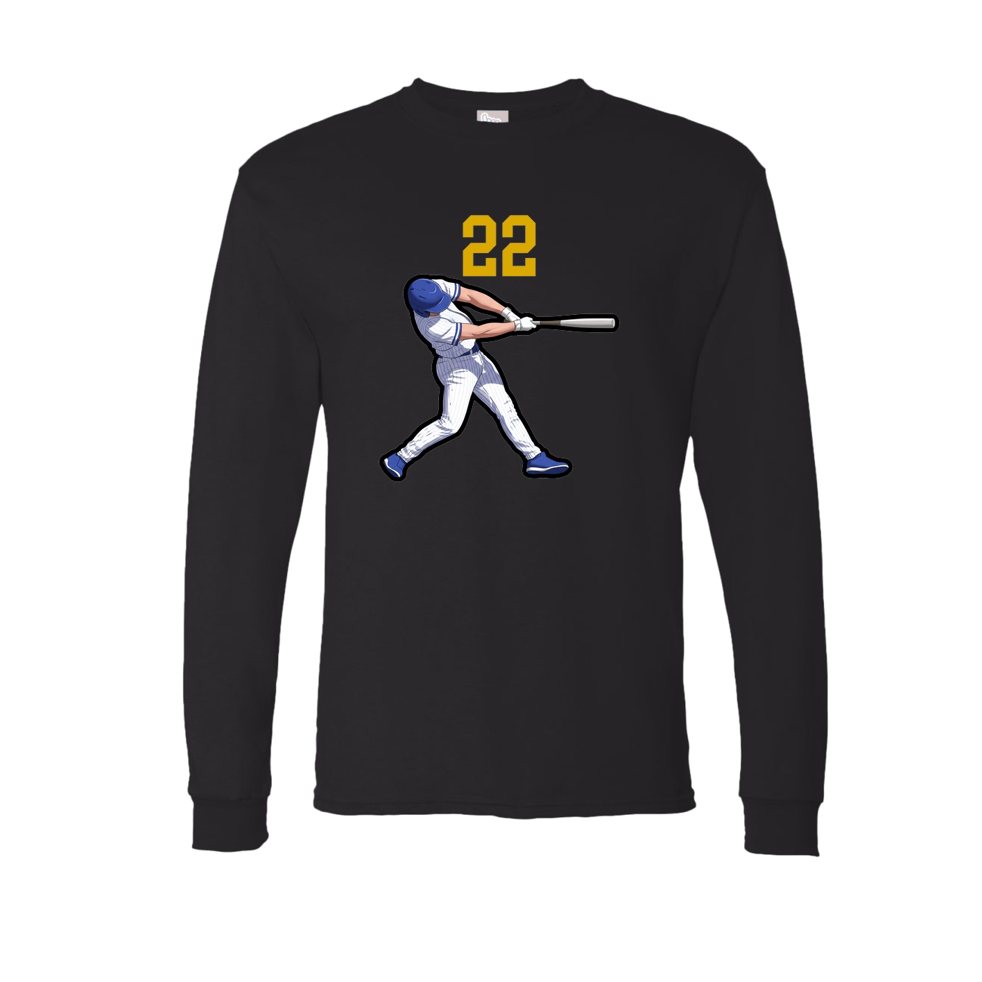 Long Sleeve Tee — Number Top in Black