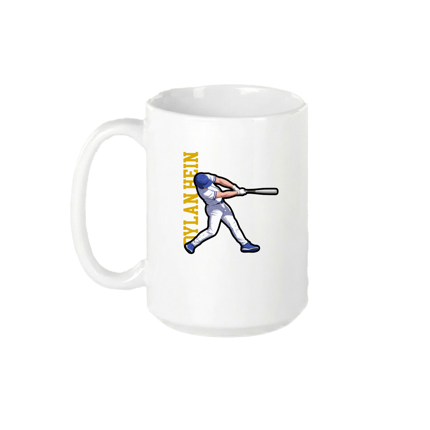 15oz Coffee Mug — Name Vertical in White