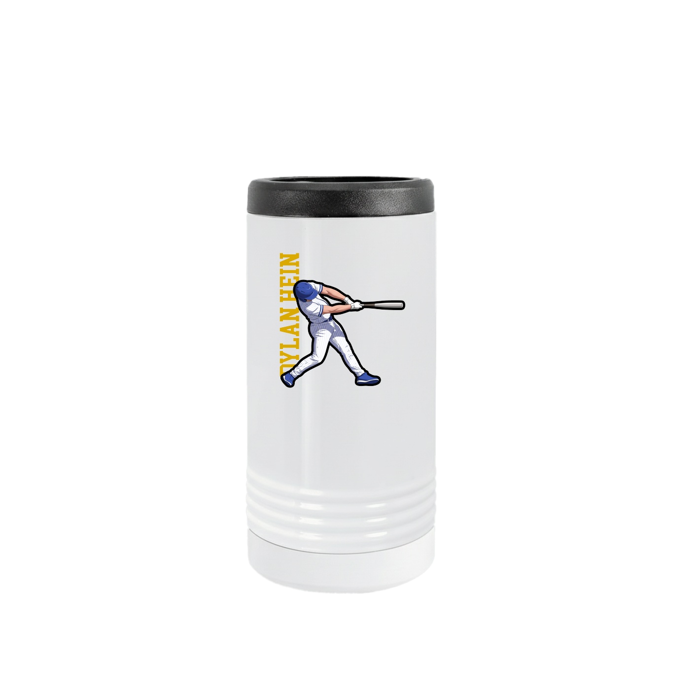 Slim Beverage Holder — Name Vertical in White