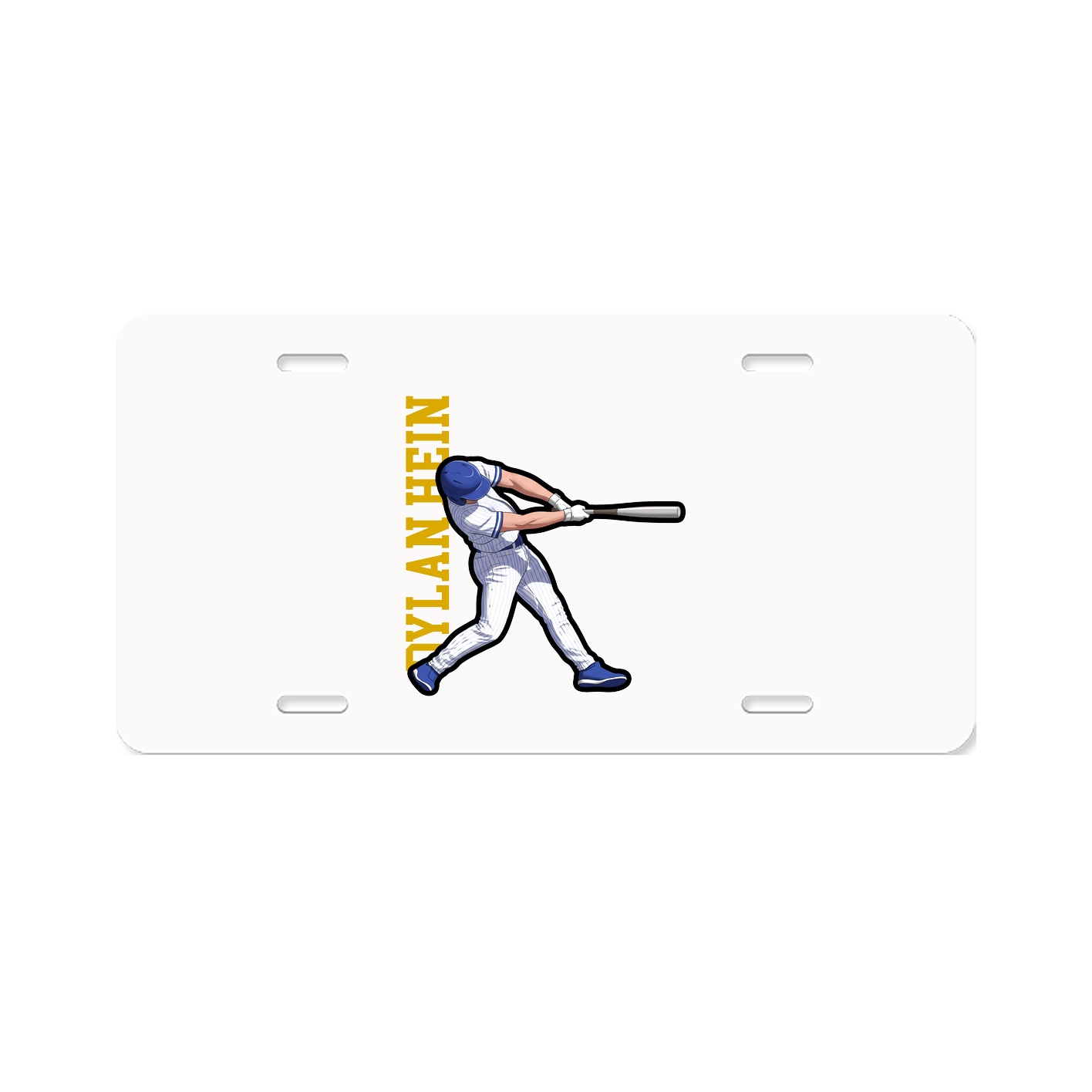 License Plate — Name Vertical in Classic