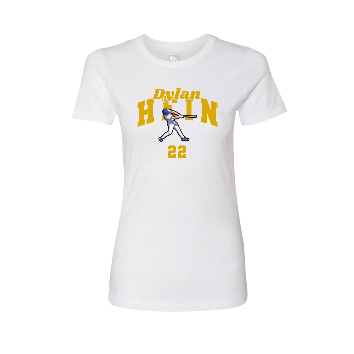 Fitted Women's Tee — Signature Arch in White