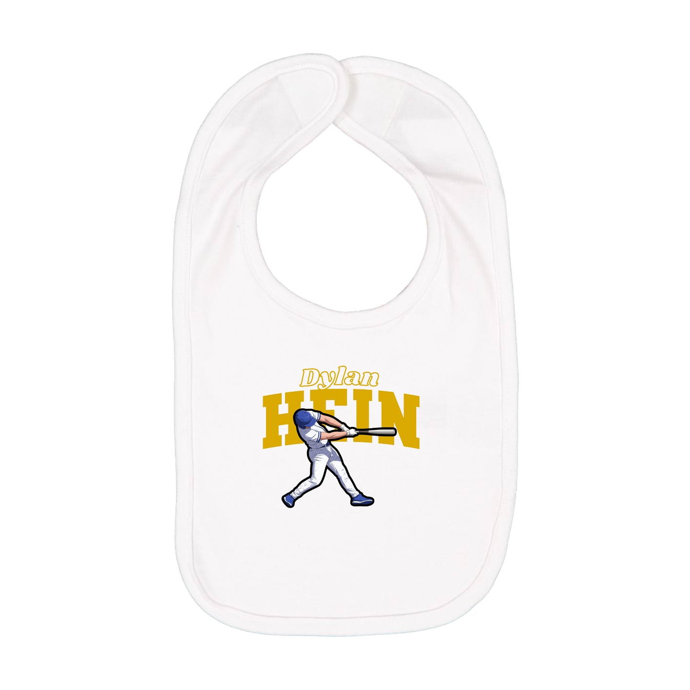Infant Bib — Name Arch in White