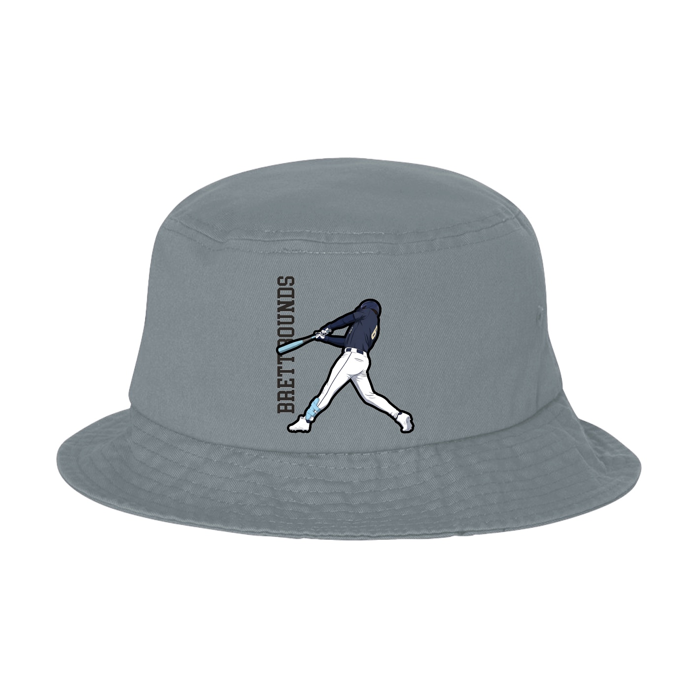 Bucket Cap — Name Vertical in Grey