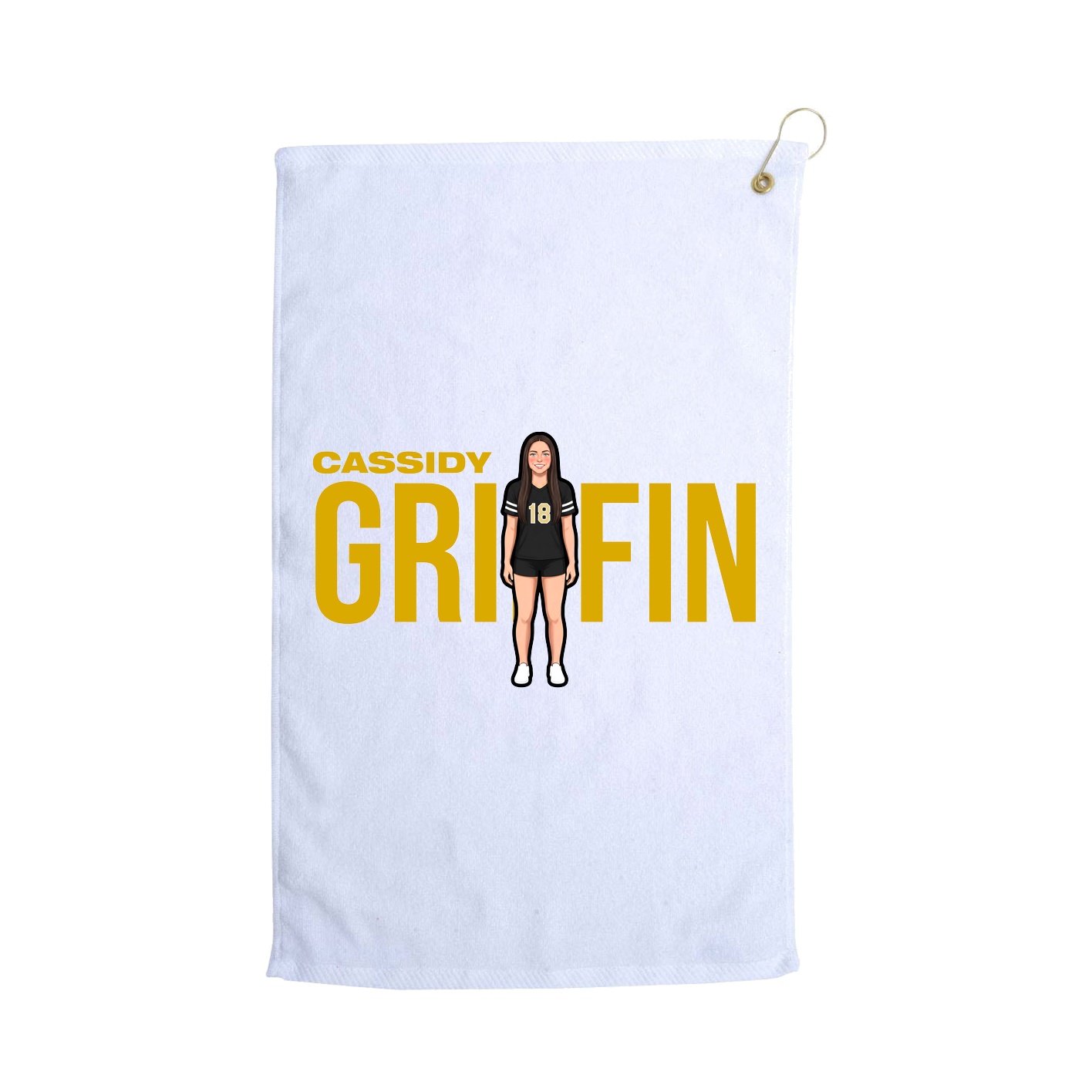 Golf Towel — Player Name in White