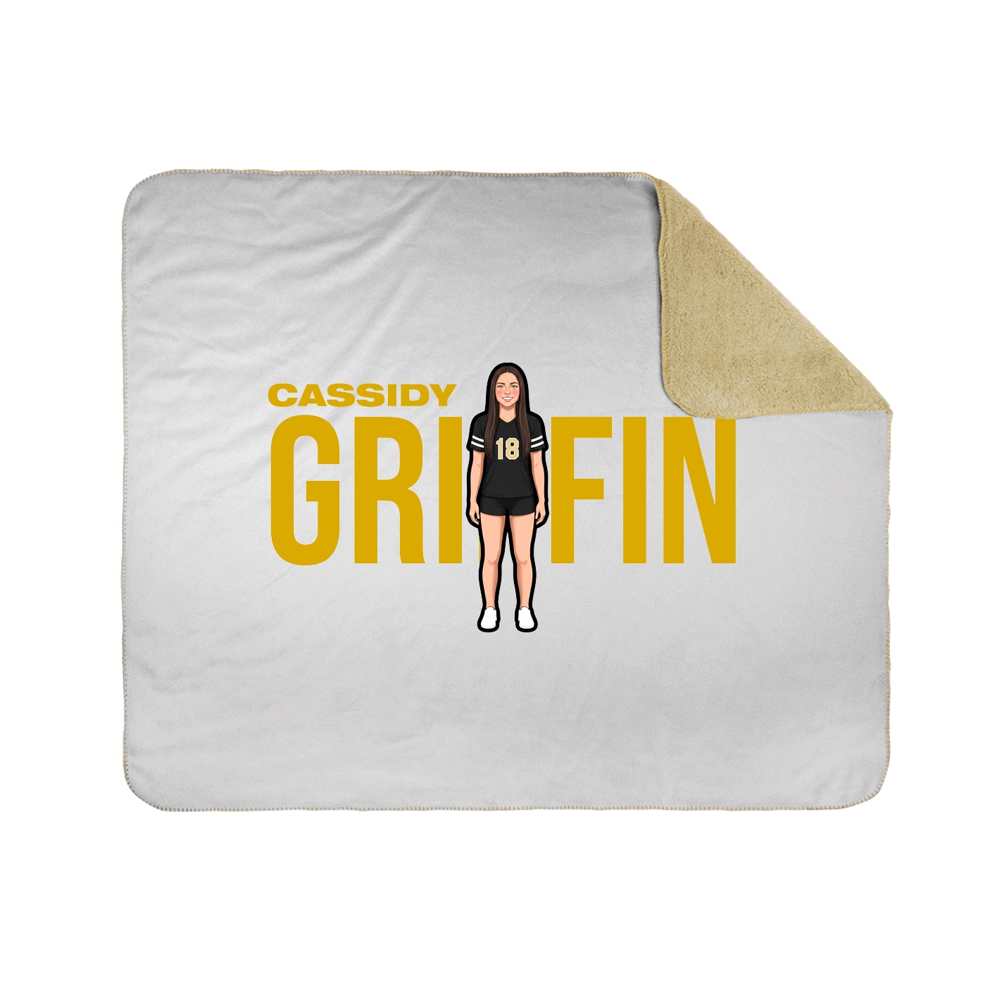 Throw Blanket — Player Name in White