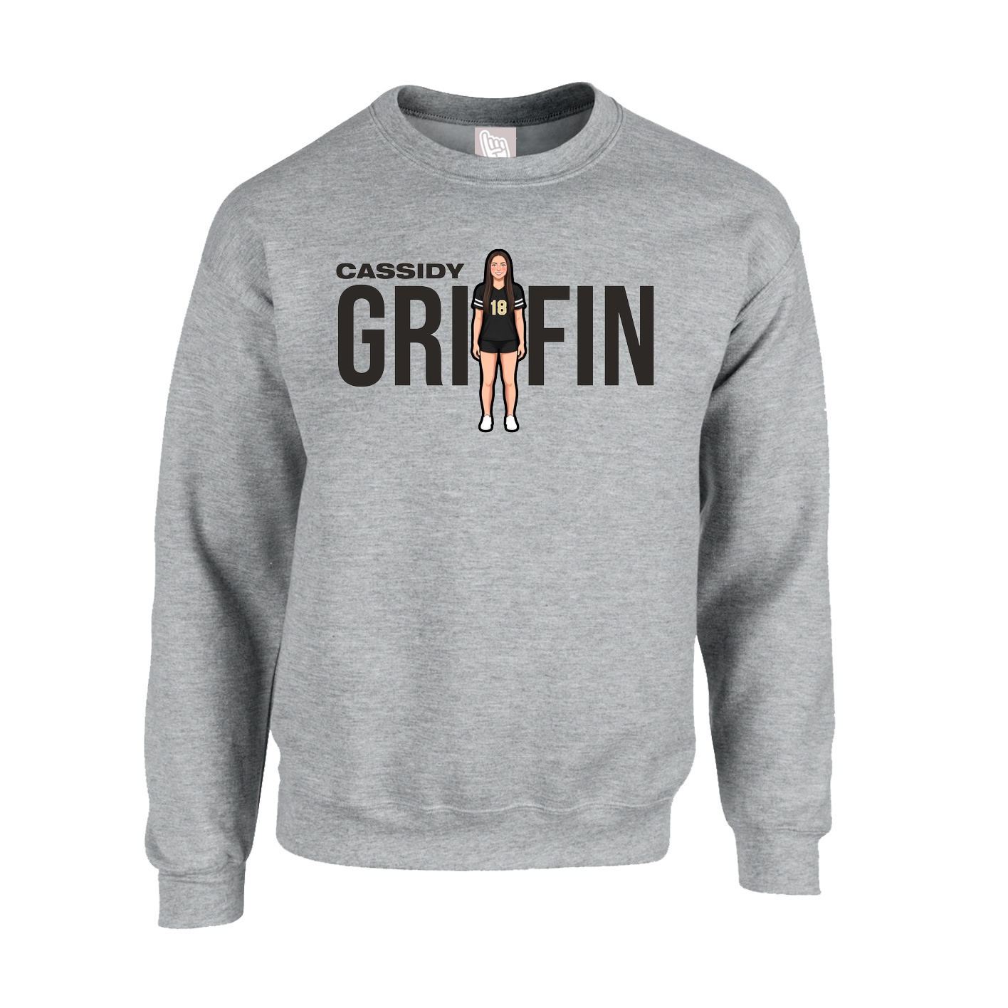 Fleece Crew — Player Name in Grey