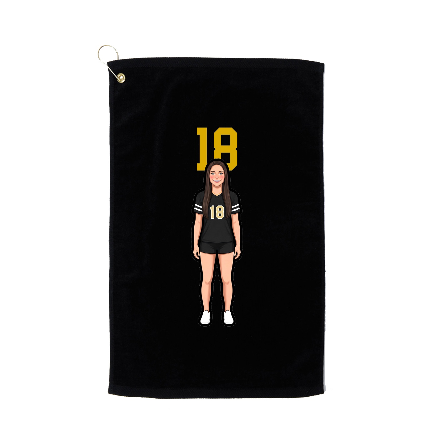 Golf Towel — Number Top in Black