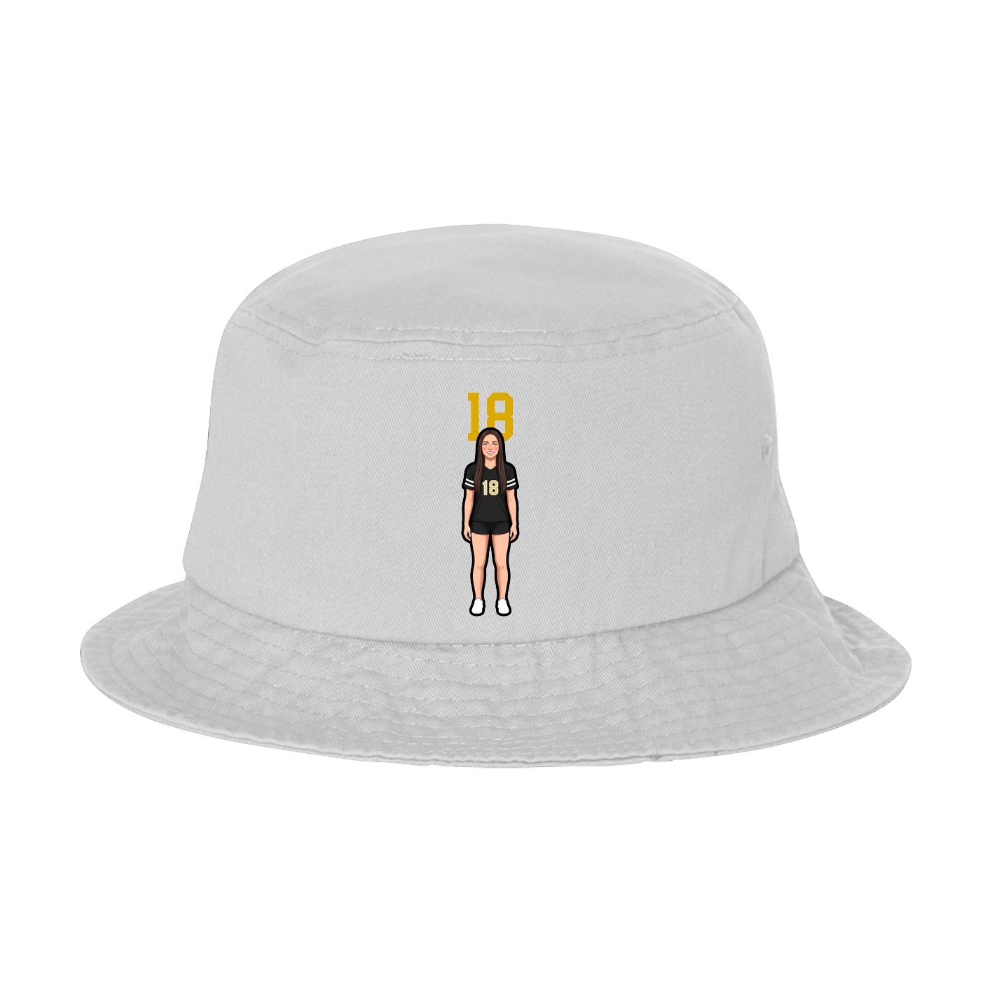 Bucket Cap — Number Top in White