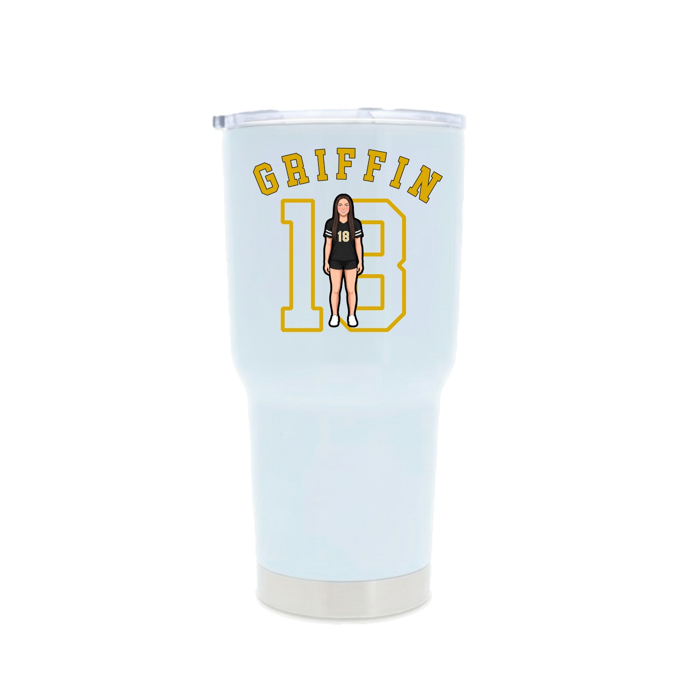 30oz Stainless Steel Tumbler — Shirsey Arch in White