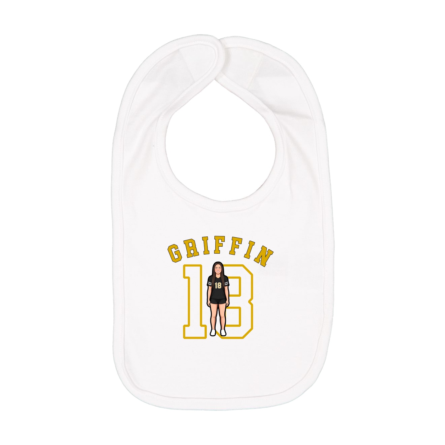 Infant Bib — Shirsey Arch in White