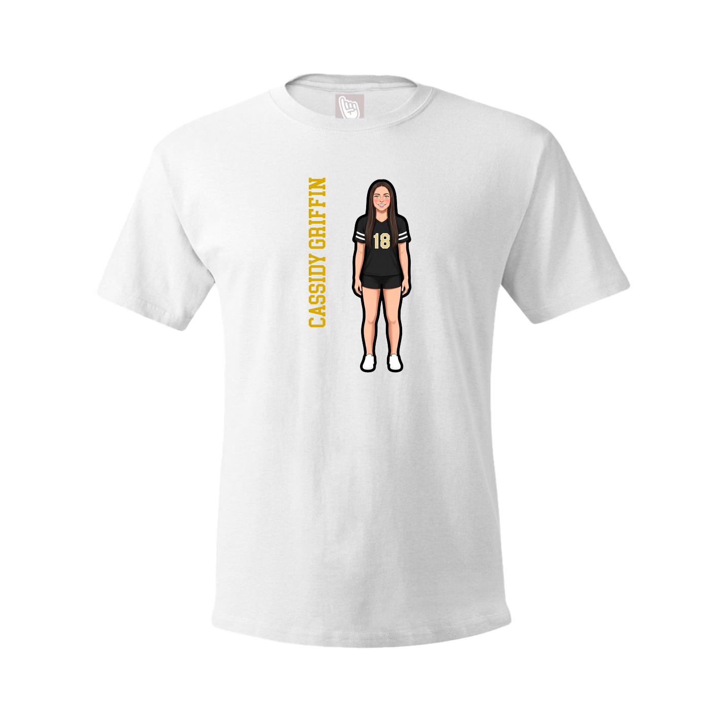 Tee — Name Vertical in White