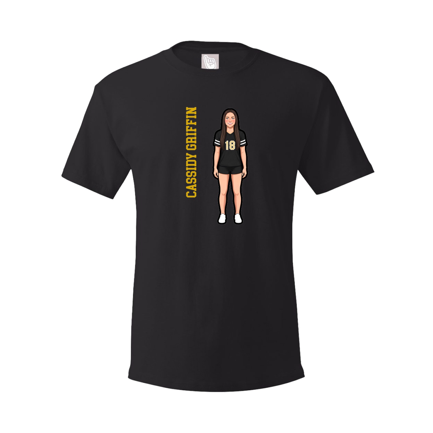 Youth Tee — Name Vertical in Black