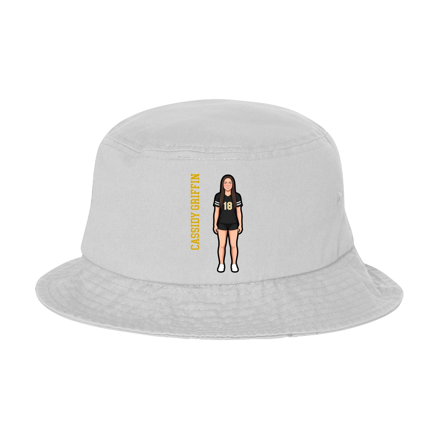 Bucket Cap — Name Vertical in White