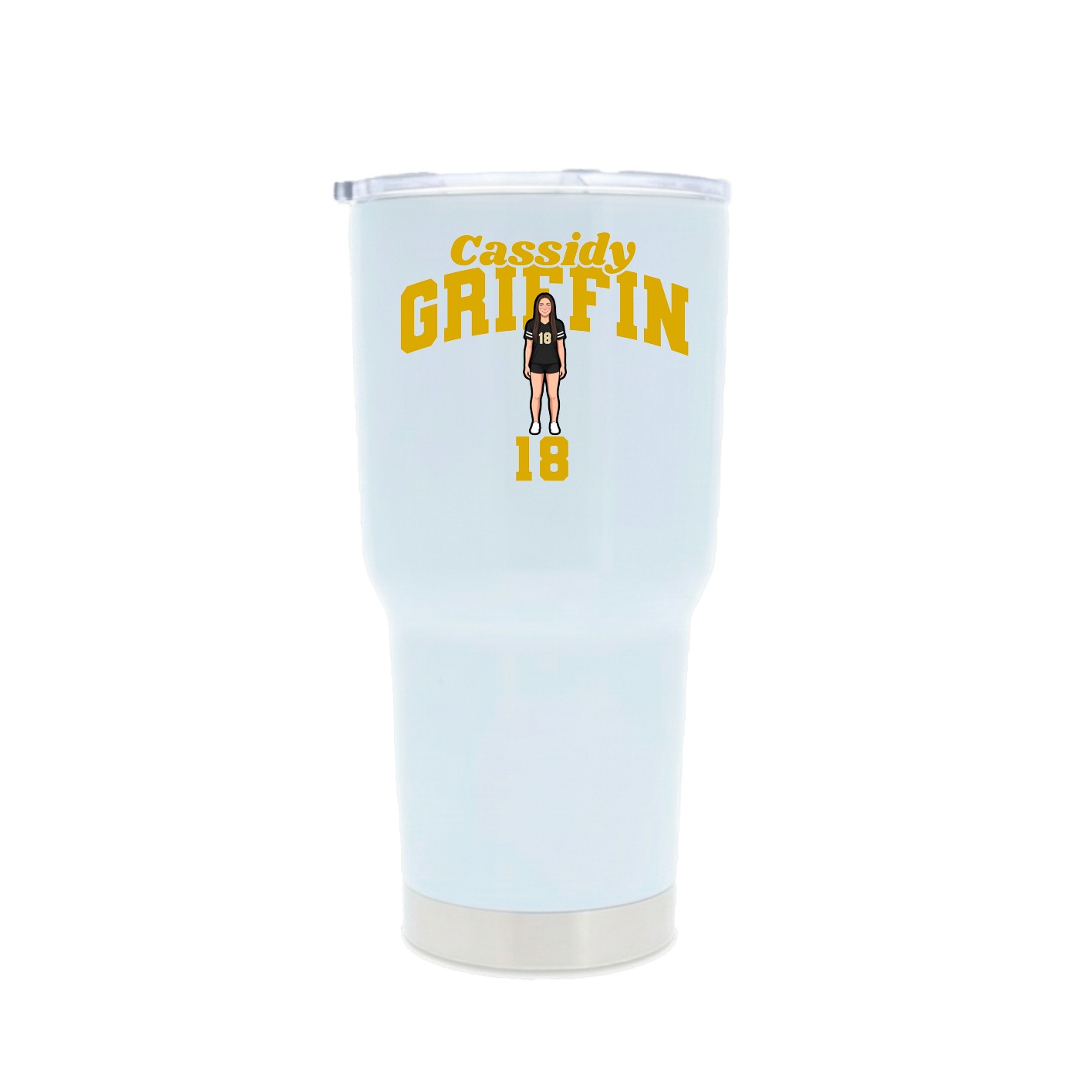 30oz Stainless Steel Tumbler — Signature Arch in White
