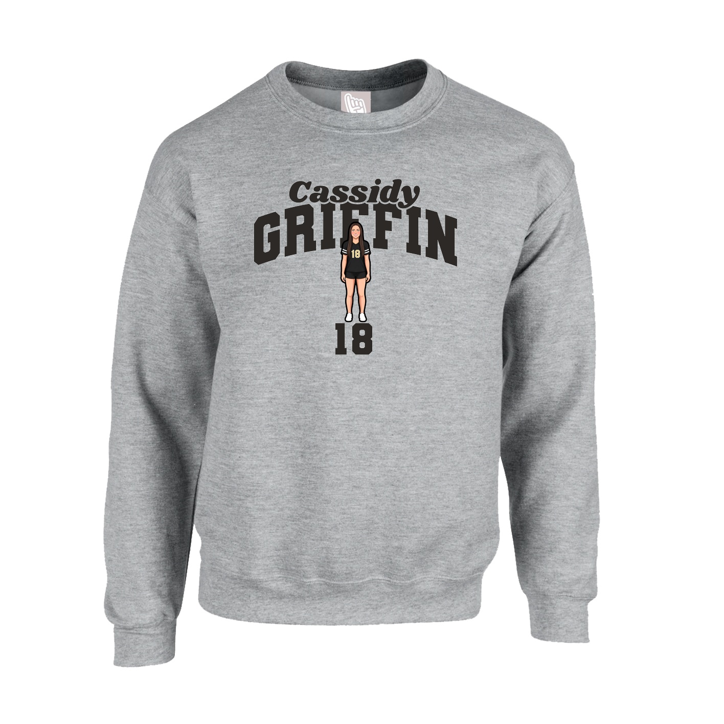 Fleece Crew — Signature Arch in Grey