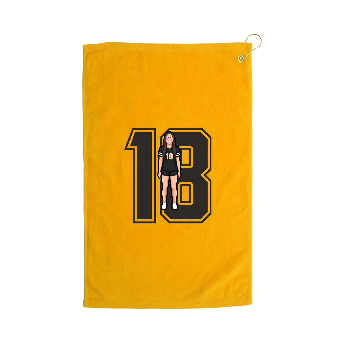 Golf Towel — Number in Gold