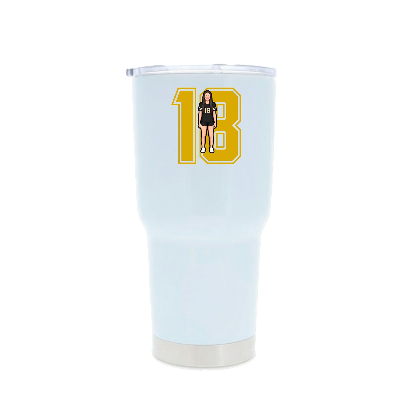 30oz Stainless Steel Tumbler — Number in White