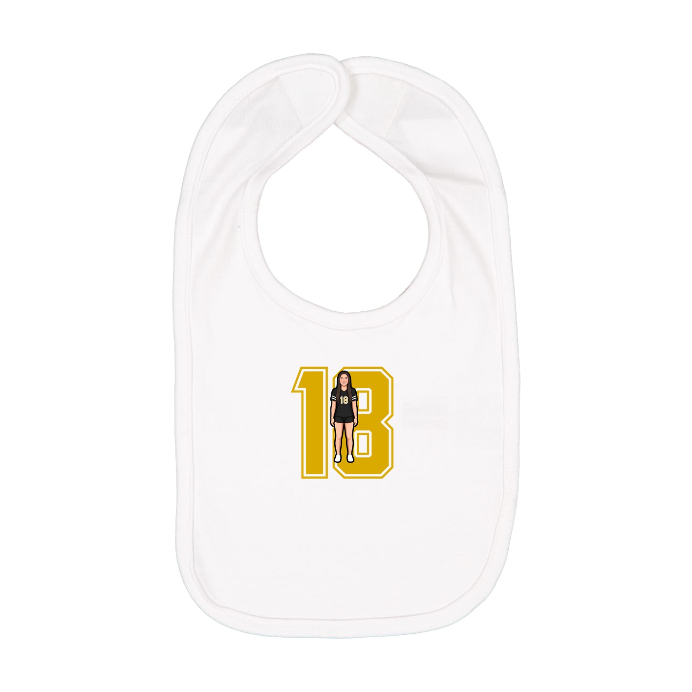 Infant Bib — Number in White