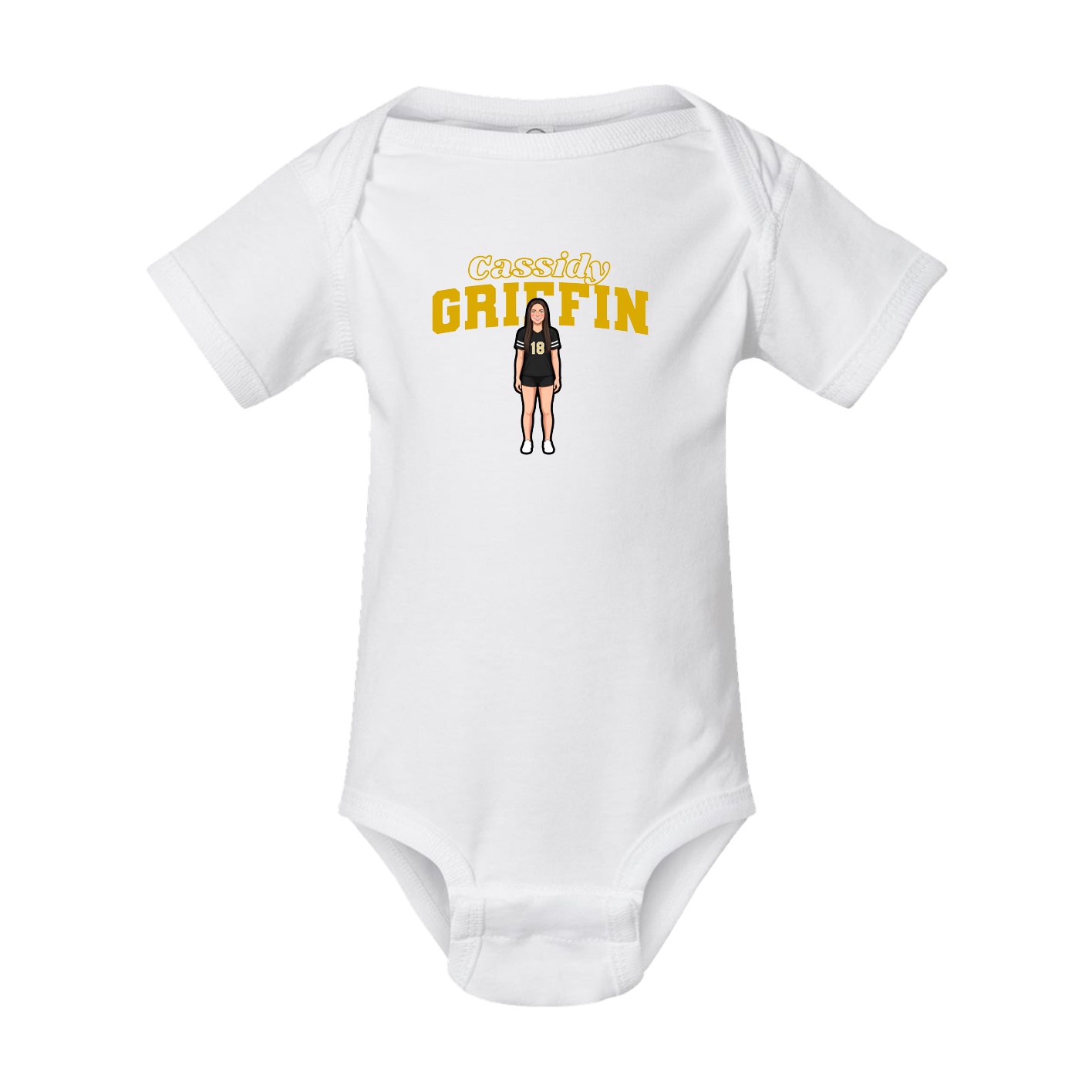 Baby Onesie — Name Arch in White