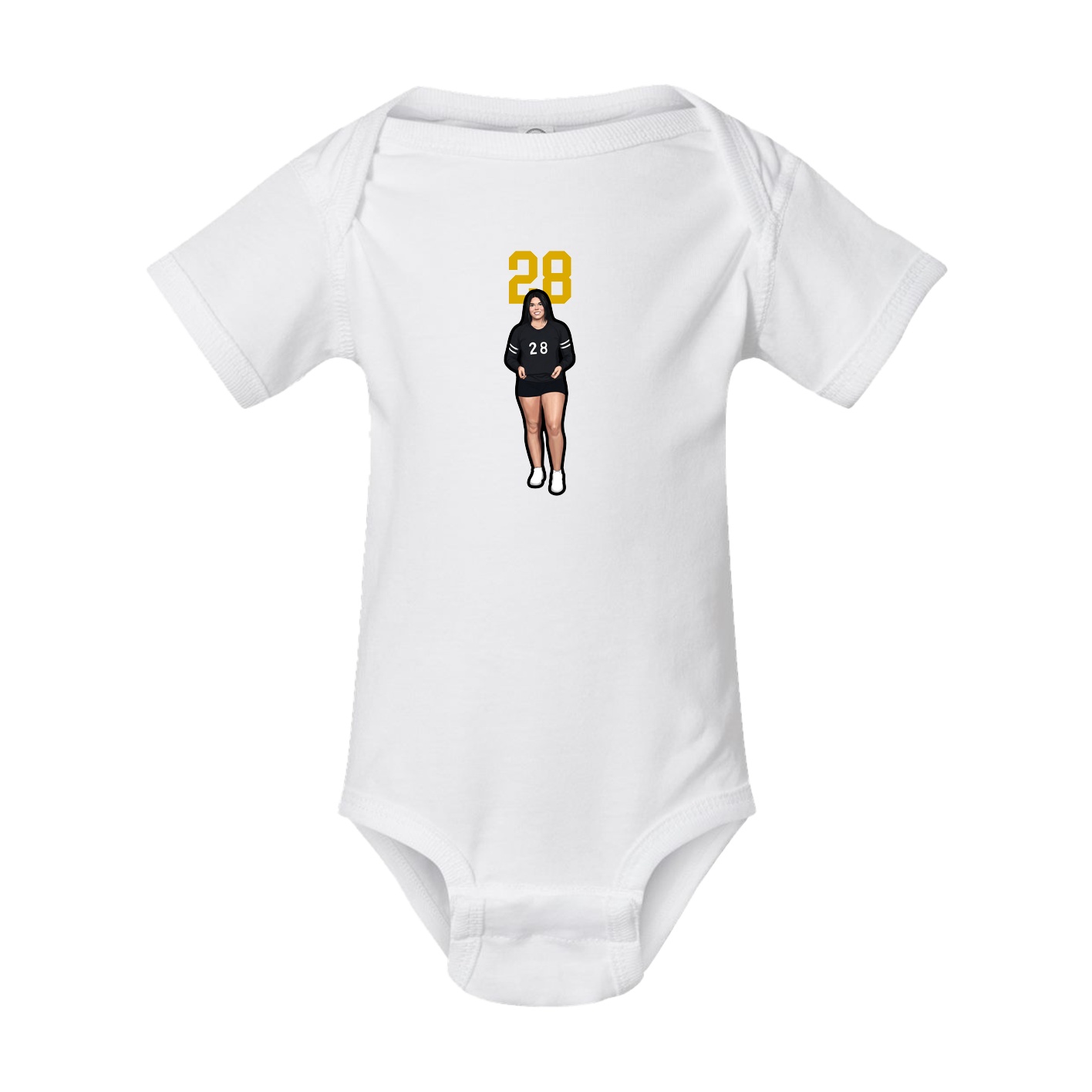 Baby Onesie — Number Top in White