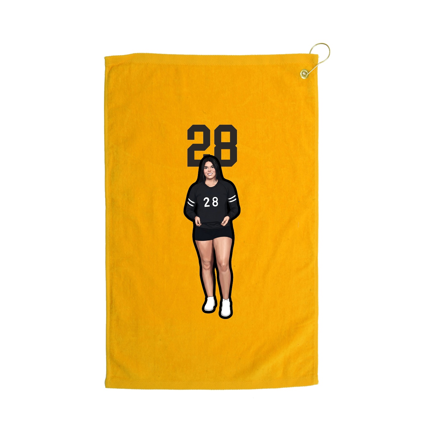 Golf Towel — Number Top in Gold