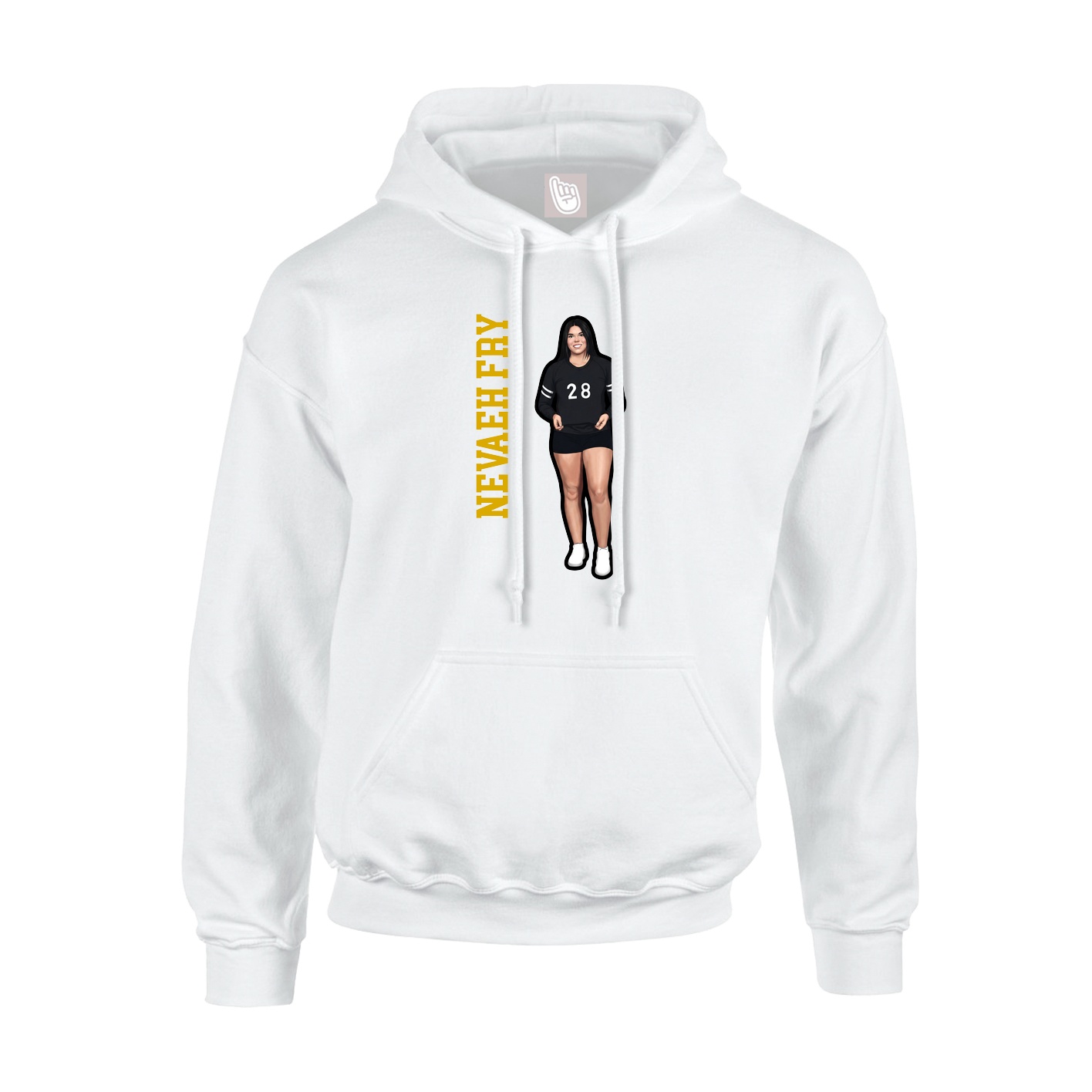 Youth Hoodie — Name Vertical in White