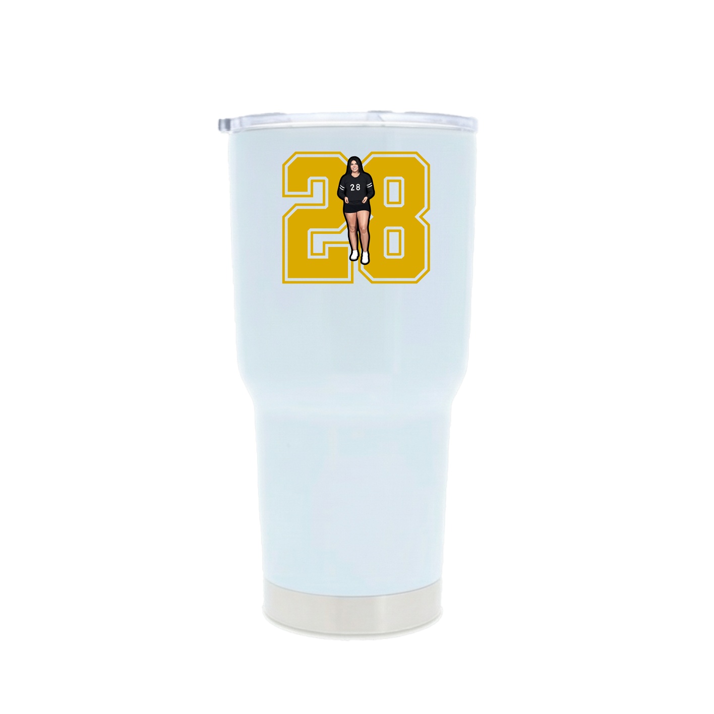 30oz Stainless Steel Tumbler — Number in White