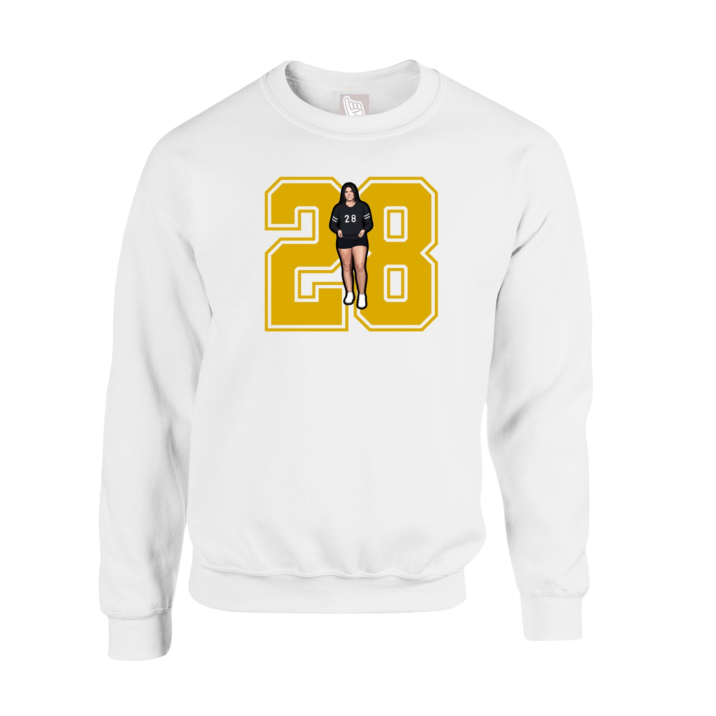Fleece Crew — Number in White