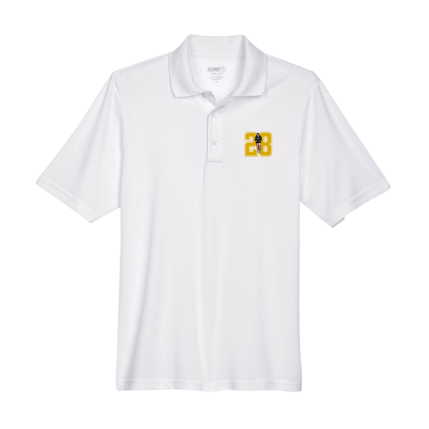 Performance Polo — Number in White