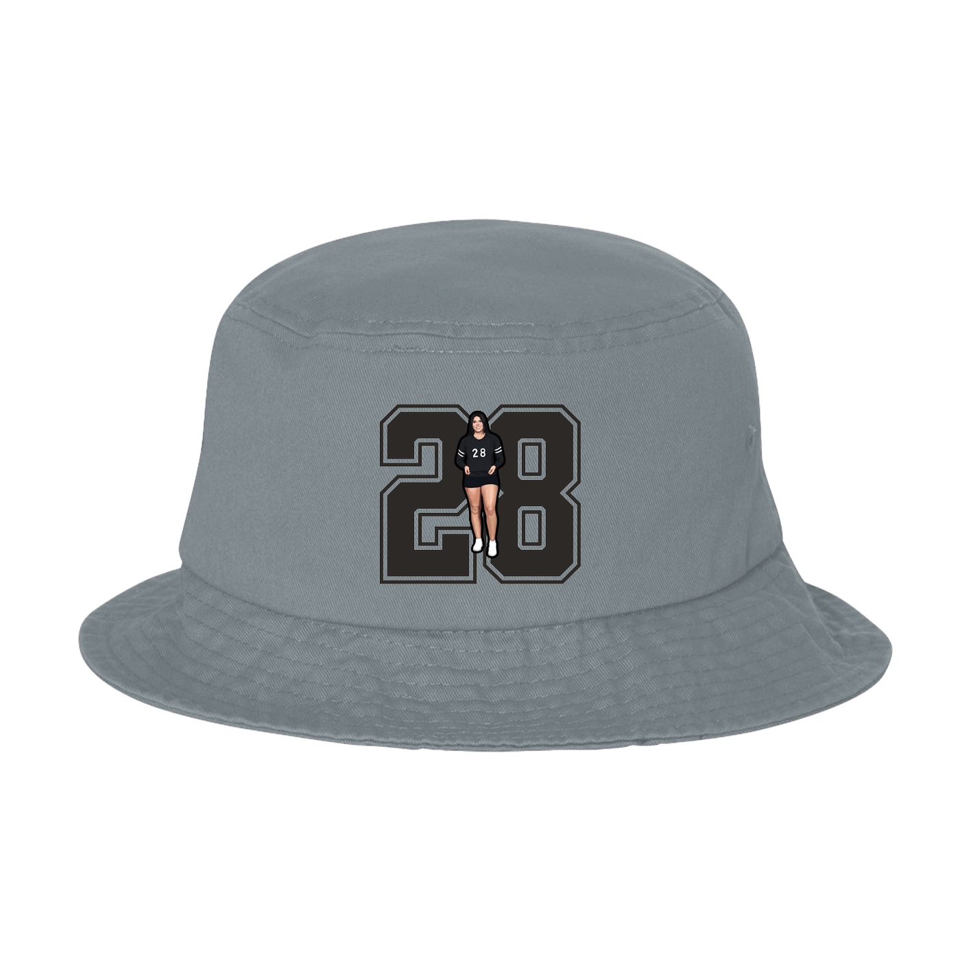 Bucket Cap — Number in Grey