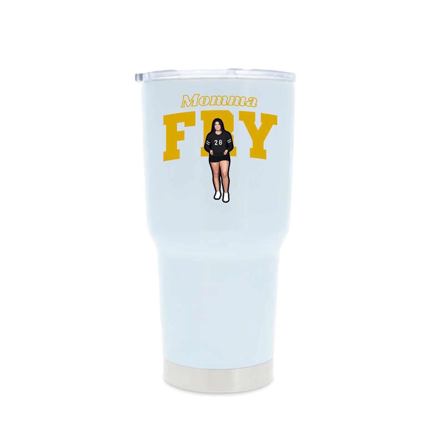 30oz Stainless Steel Tumbler — Mothers Day Block in White