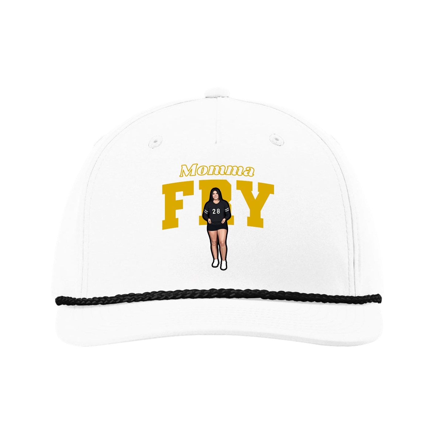 Five-Panel Classic Rope Cap — Mothers Day Block in White