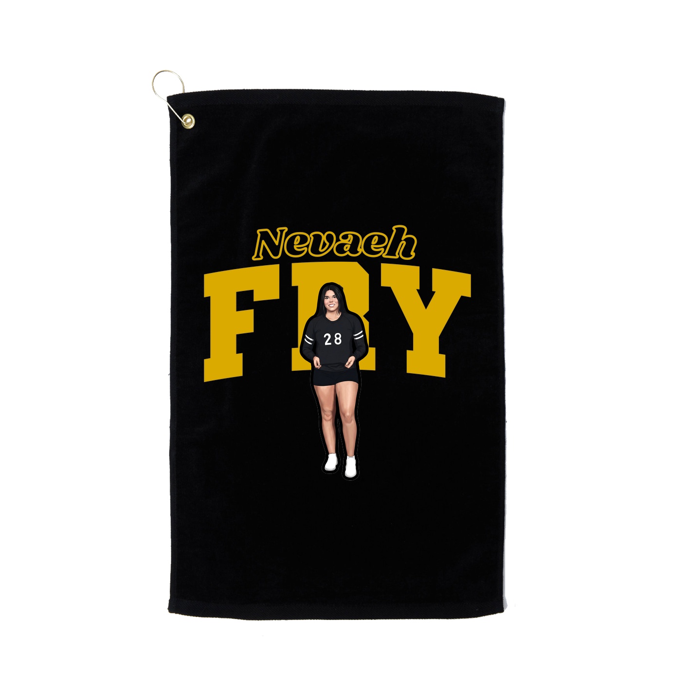 Golf Towel — Name Arch in Black