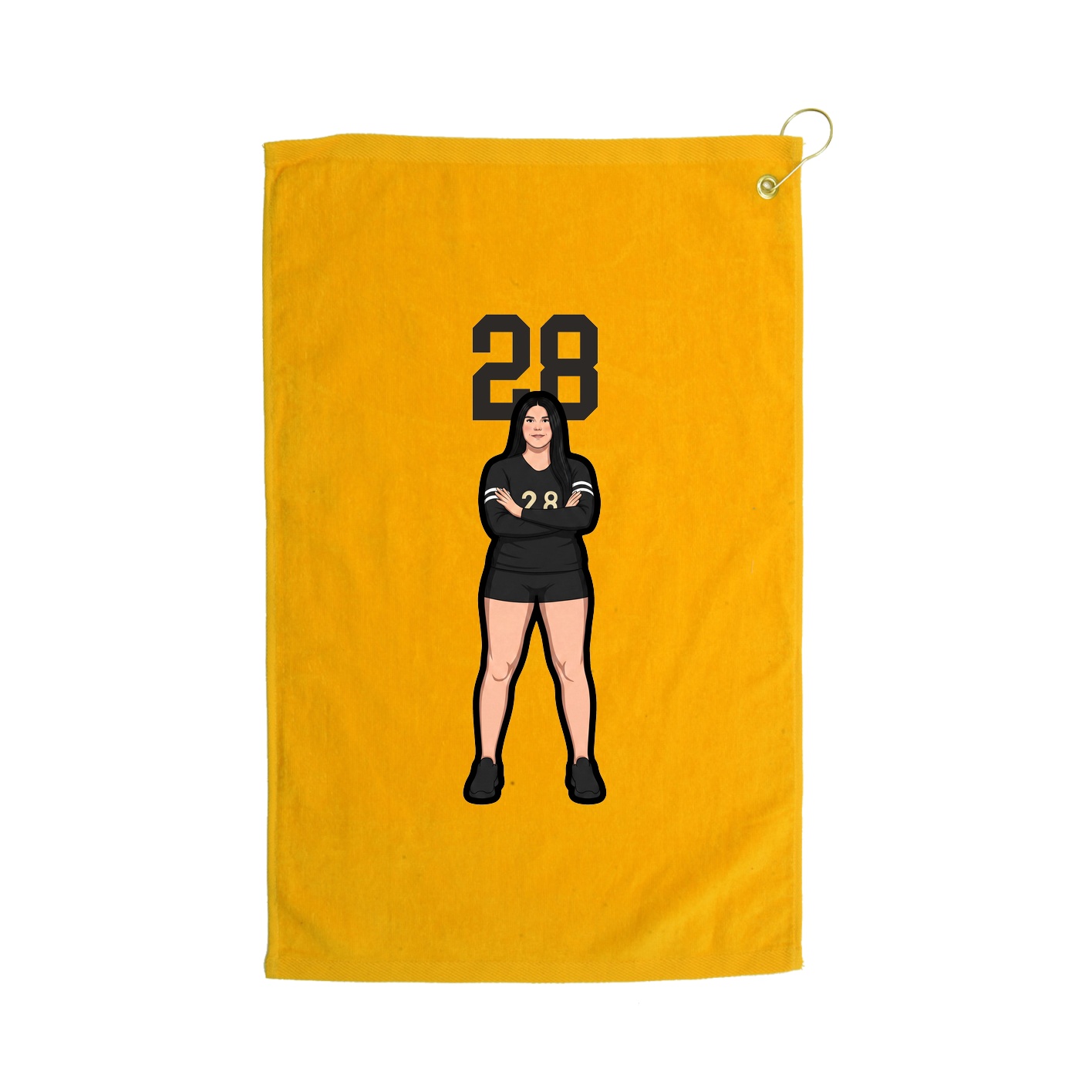 Golf Towel — Number Top in Gold