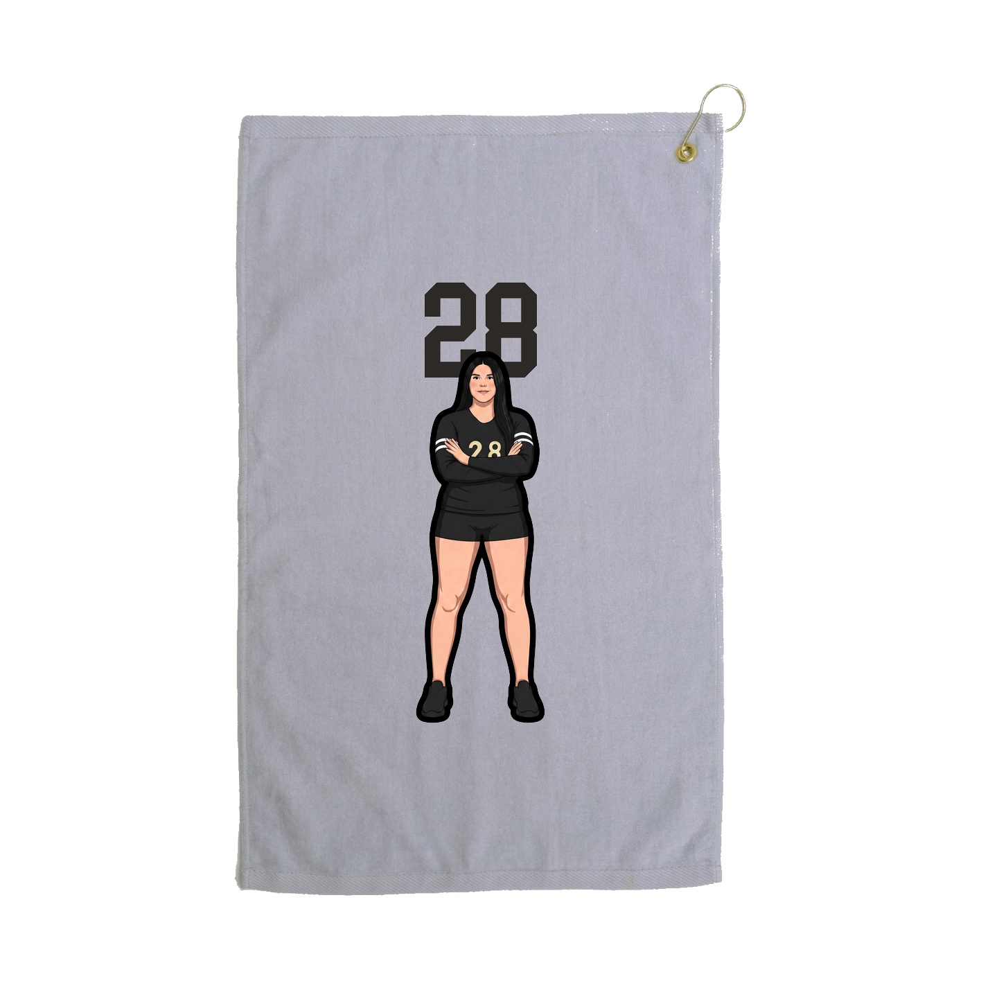 Golf Towel — Number Top in Grey