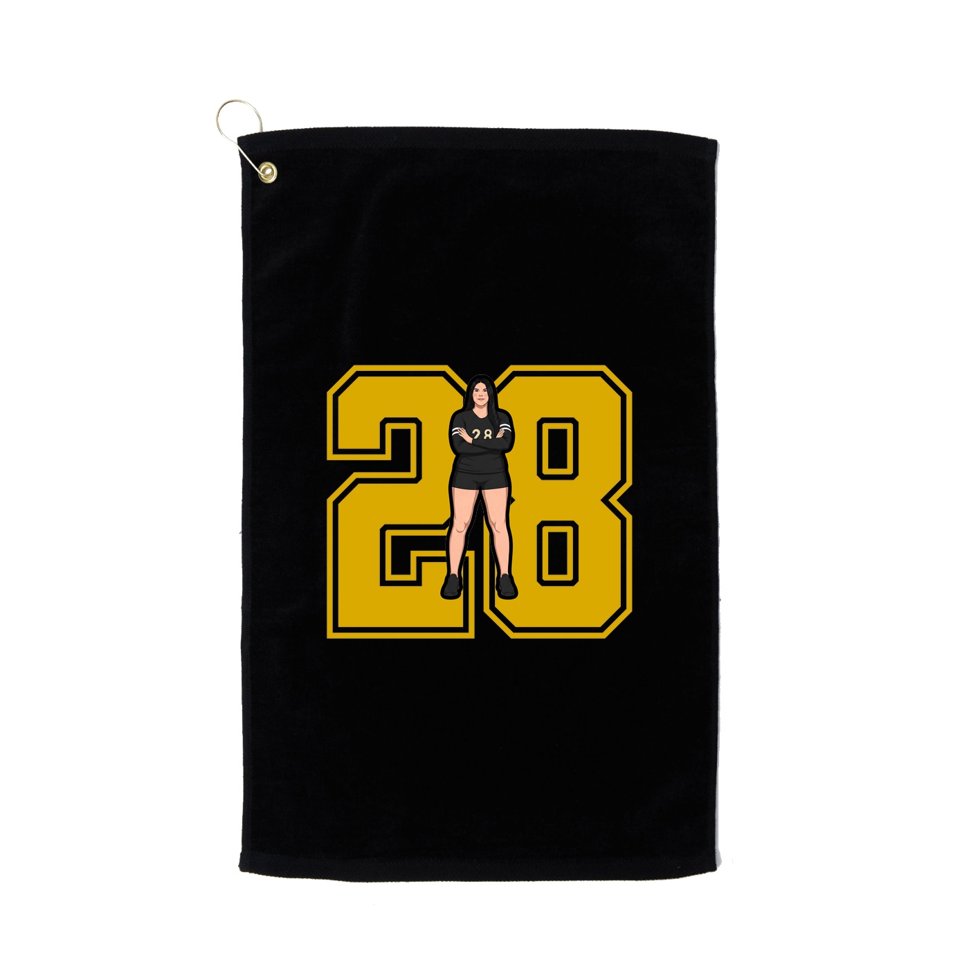 Golf Towel — Number in Black