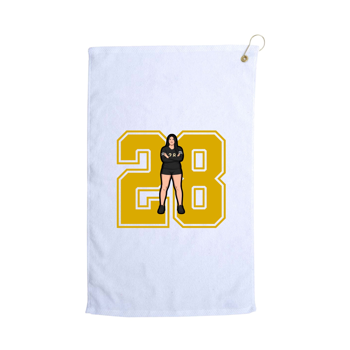 Golf Towel — Number in White